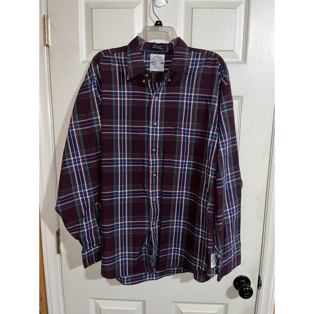 Salty Dog‎ Shirt Mens Xl Long Sleeve Button Up Plaid , Fall Winter Colors Logo